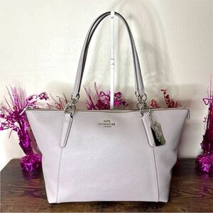 Coach Ava Tote Gray Crossgrain Leather Tote